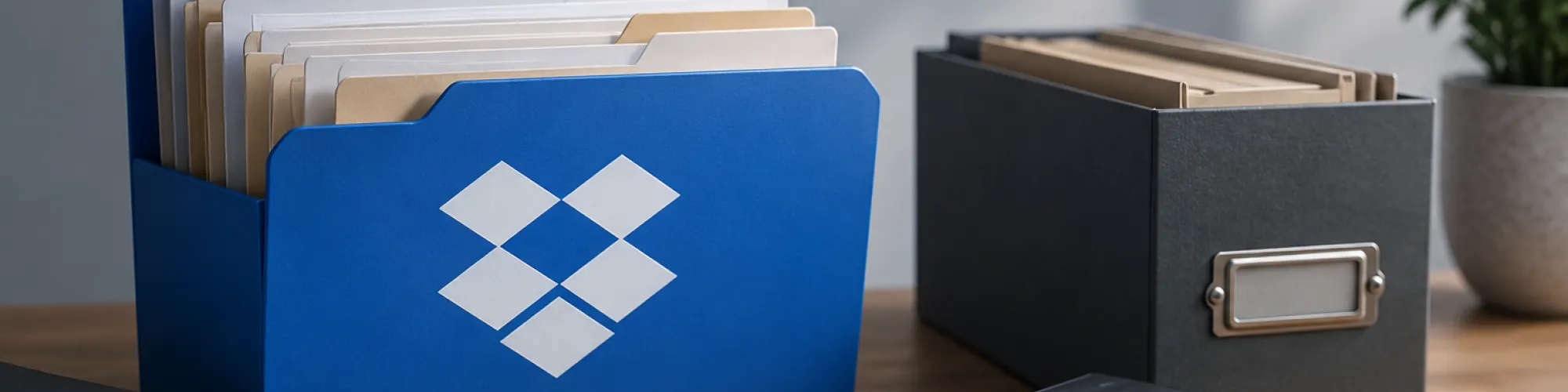 Dropbox folder on table